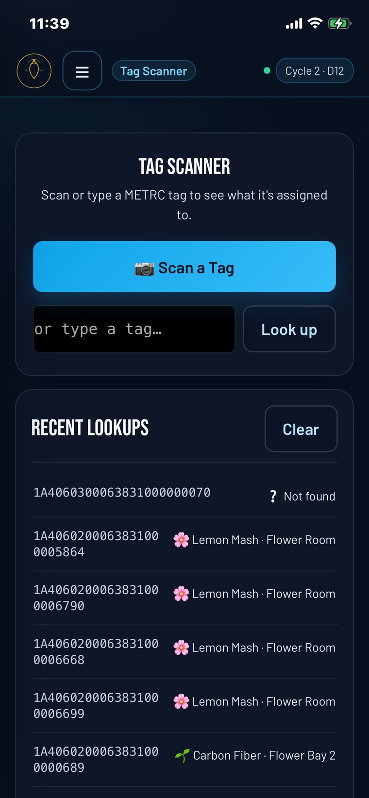 CarinaOS Go tag scanner
